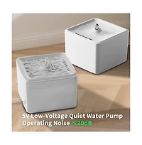 Aostirmotor Automatic Pet Waterer with Circulation, Square Fountain Cat Bowls, 3800ml/3.8L for Cats
