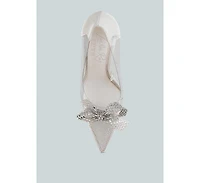 Women Erika Rhinestones Embellished Clear Pump Shoes