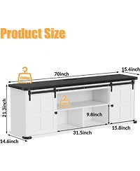 gaomon 70" Farmhouse Tv Stand for 80/75/70 Inch TVs, Entertainment Center Storage Cabinets w/Power Outlets