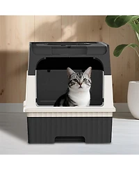 Aostirmotor Cube Design Cat Litter Box