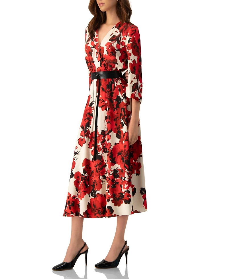 Ivonne Women's Floral Maxi Wrap Dress with Belt