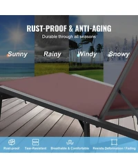 Slickblue Chaise Lounge Chair Outdoor Patio Adjustable 5-Position 2 pcs