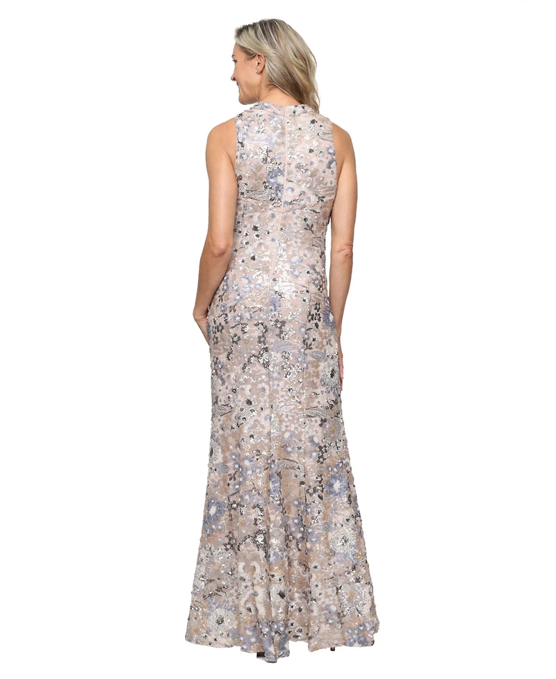 Alex Evenings Petite Boat Neck A-Line Ball Gown