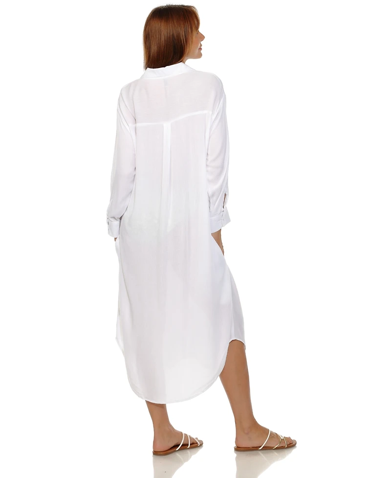 Raviya Women's Printed Shirt Dress Cover-Up