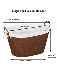 Household Essentials Paper Rope Woven Oval Laundry Basket