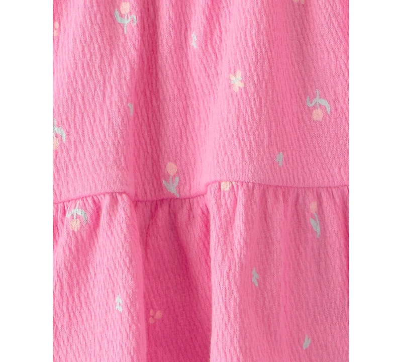 Carter's Girls' Toddler 2T-5T Floral Short-Sleeve Top and Skort, 2-Piece Set