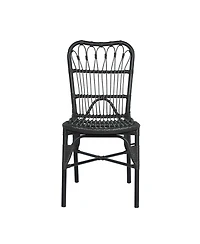 Flynama Set of 2 Grey Outdoor Pe Wicker Patio Dining Chairs Rust Resistant Iron Frame 400lbs Capacity for Backyard Poolside Garden