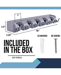 Sorbus 16 Inch Wall-Mounted Garage & Garden Tool Organizer - Holds Up to 11 Items - Ideal for Garage, Shed, Garden