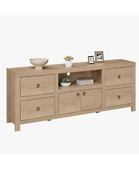 gaomon Tv Entertainment Center with Storage, 6 Drawers, Farmhouse Stand for TVs Up to 80", Media Console Stands