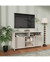 gaomon Fluted Tv Stand for 65 Tv, Mid Century Modern Entertainment Enter with Storage, Living Room/Bedroom