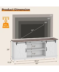 gaomon 66" Farmhouse Home Tv Stand for Up to 75" Television, Entertainment Center with Storage & Adjustable Shelf