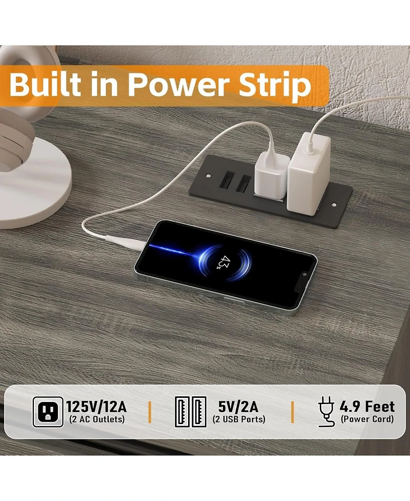 gaomon 66" Farmhouse Home Tv Stand for Up to 75" Television, Entertainment Center with Storage & Adjustable Shelf