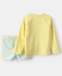 Carter's Baby Boys' Lemon Rashguard and Swim bottoms, 2-Piece Set