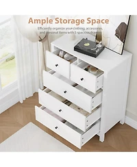 gaomon Dresser for Bedroom, Tall 5 Drawer with Deep Drawers Metal Knobs, Modern Wooden Double Chests of Kids Bedroom