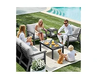 Pamapic 7-Piece Hdpe Patio Conversation Seating Set with Cushions