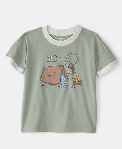 Carter's Boys' Toddler 2T-5T Camping Dinosaur Graphic T-Shirt