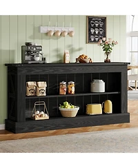 Tribesigns Farmhouse Tv Stand for 70-Inch Tv, 63" Entertainment Center with Storage, Modern Media Console Table