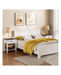 gaomon 2-Tier Drawer Nightstand End Table, Storage Shelves Side Table for Living Room Study Room Bedroom