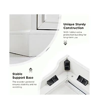 gaomon Set of 2 Off White Farmhouse Nightstands, 22 Inch 3-Drawer End Table with Usb Charging Station