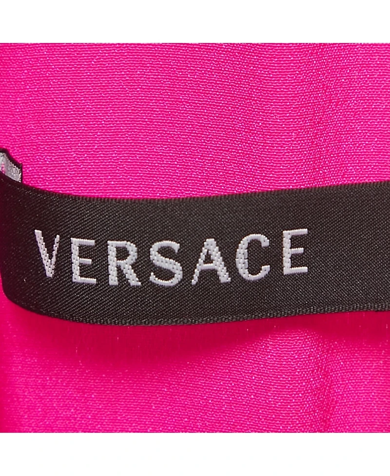 Pre-Owned Versace Women's Pink Silk Back Open Mini Dress