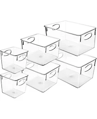 Sorbus 6 Piece Variety Pack Clear Storage Bins - for Kitchen, Cabinet Organizer, Pantry & Refrigerator