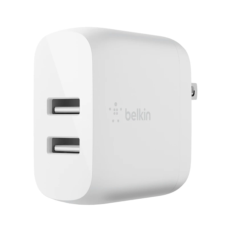 Belkin BoostCharge Dual Usb-a Wall Charger 24W with Usb-a to Usb-c Cable
