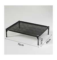 Aostirmotor Large Mesh Pet Cooling Bed, Black Breathable Dog or Cat Cushion for Indoor Use