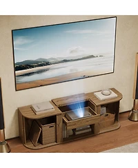 Tribesigns 70-Inch Projector Tv Stand, Entertainment Center with Storage, Mid-Century Modern Media Console
