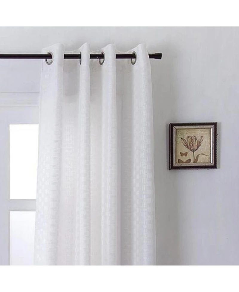 Rt Designers Collection Rt Designers Gianna Geometric Jacquard Single Grommet Curtain Panel Pair - 54x84