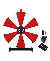 Yescom WinSpin 24" Pop Up Display Tabletop Prize Wheel Red & White Trade Show Display Spinning Wheel 12 Slots for Outdoor Booths Exhibition Event