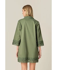 English Factory Women's Crochet Accent Mini Dress