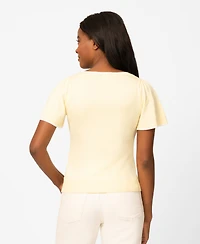 Melissa Paige Women's Boat-Neck Flutter-Sleeve Sweater