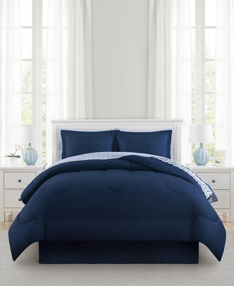 Enchante Accessories 8-Pc. Reversible Printed Microfiber Comforter Sets