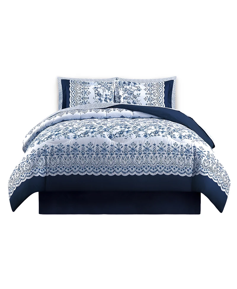 Enchante Accessories 8-Pc. Reversible Printed Microfiber Comforter Sets