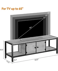 gaomon Tv Stand for up to Inches, Large Console Table with 2 Closed Storage Spaces and Open Compartments