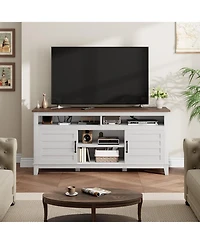 gaomon Tv Stand for 63 in, Entertainment Center with Adjustable Shelves, Farmhouse Cabinet Doors