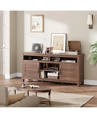 gaomon Tv Stand for 63 in, Entertainment Center with Adjustable Shelves, Farmhouse Cabinet Doors