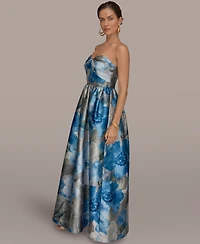 Donna Karan New York Women's Sweetheart Neck Floral Ball Gown