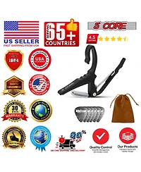 5 Core Guitar Capo Pair Quick Change Acoustic Electric String Clip Banjo Mandolin Or Ukulele Black