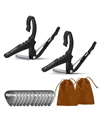 5 Core Guitar Capo Pair Quick Change Acoustic Electric String Clip Banjo Mandolin Or Ukulele Black