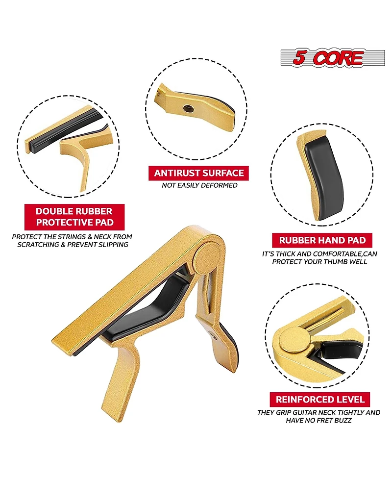 5 Core Guitar Capo 8Pcs Quick Change Acoustic Electric String Clip for Banjo Mandolin Or Ukulele