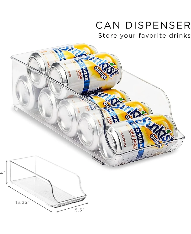 Sorbus 8-Piece Clear Open Bin Containers Set - Organize Fridge & Pantry Essentials