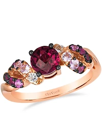 Le Vian Rhodolite (1.10 ct. t.w.), Pink Sapphire (0.36 ct. t.w.) and White Sapphire (0.08 ct. t.w.) Ombre Ring in 14k Strawberry Gold