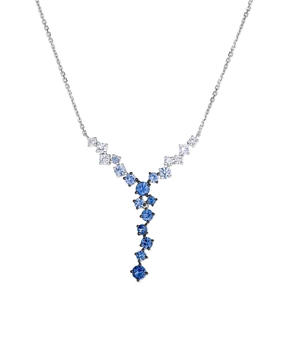 Le Vian Sapphire (1.45 ct. t.w.) and White Sapphire (0.40 ct. t.w.) Adjustable Pendant Necklace in 14k Vanilla Gold