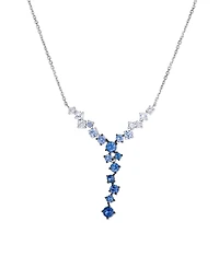 Le Vian Sapphire (1.45 ct. t.w.) and White Sapphire (0.40 ct. t.w.) Adjustable Pendant Necklace in 14k Vanilla Gold