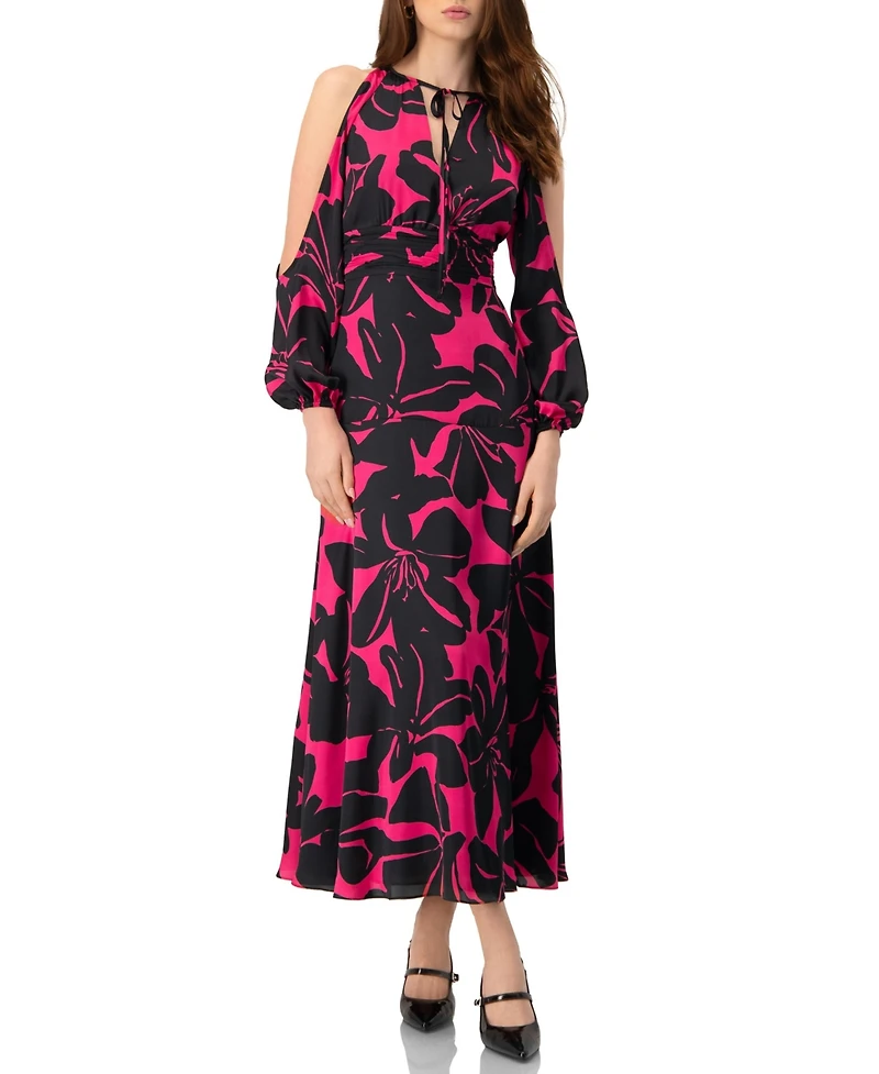 Ivonne Women's Off-Shoulder Long Sleeve Maxi Dress