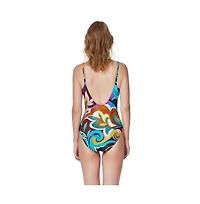 Gottex Women's Porto Round Neck Chain Straps One Piece