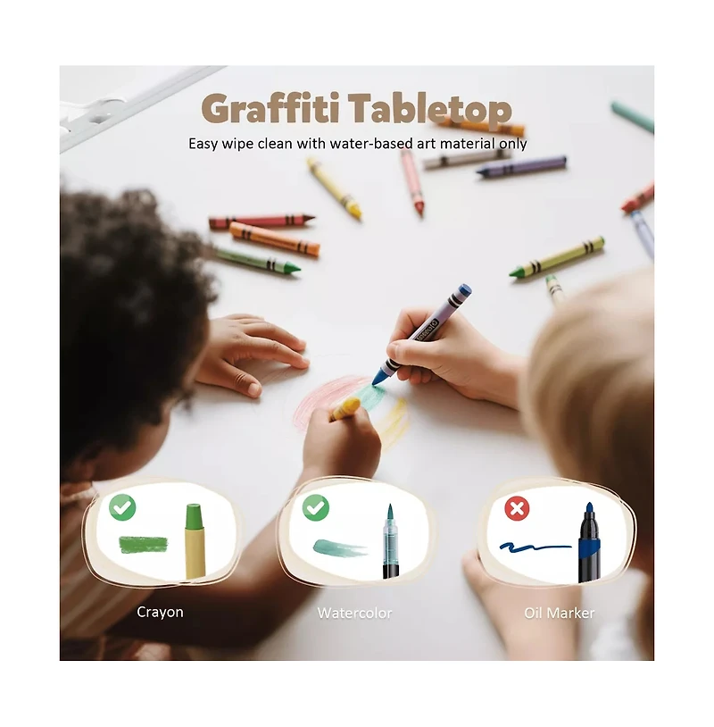 Kinder King Kids Table and Chair Set, Activity Desk for Drawing, Building Blocks, Play, Pink