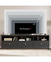 gaomon 70in Tv Stand for TVs up to 80", Mid Century Modern Entertainment Center with Storage Drawer and Open Shelves