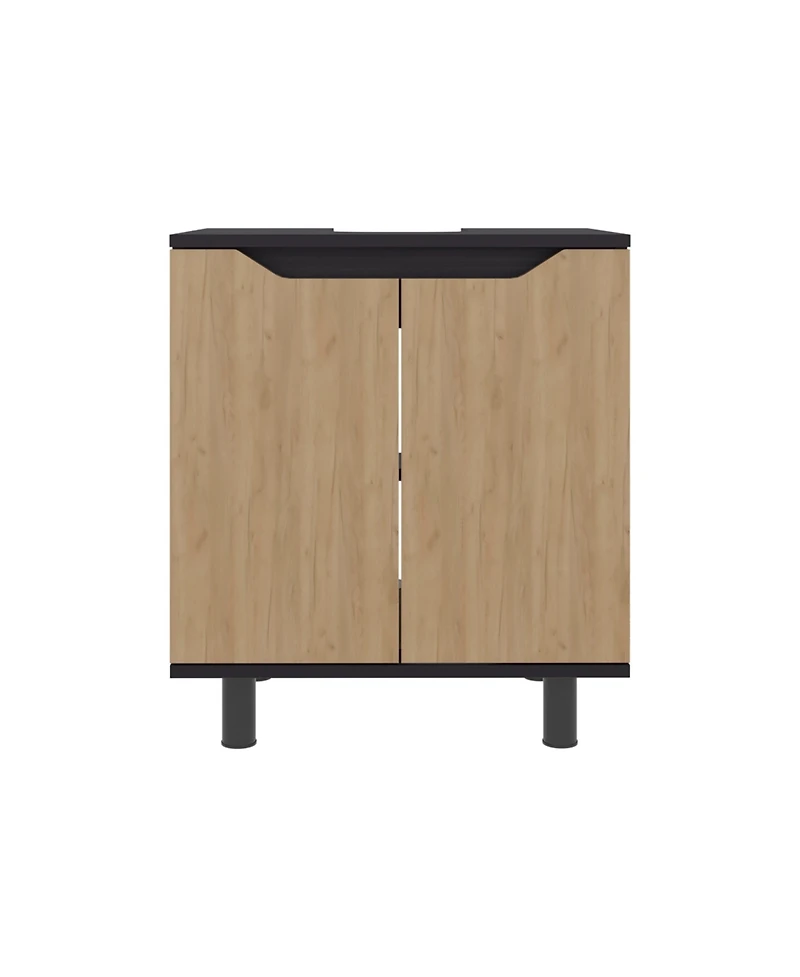 Fm Furniture Jerome Under Sink Storage Cabinet with Double Doors and Adjustable Shelves